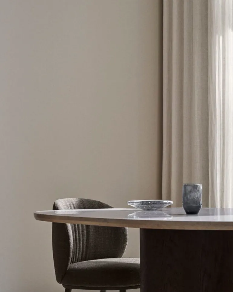 Wendelbo Ovata dining table, brown oak - Jura grey limestone