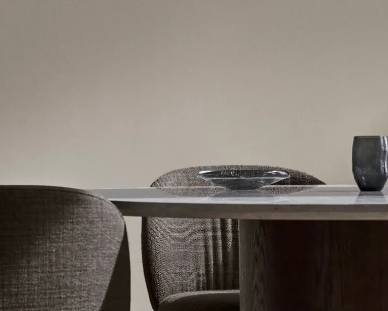 Wendelbo Ovata dining table, brown oak - Jura grey limestone