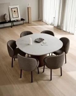 Wendelbo Ovata dining table, brown oak - Jura grey limestone