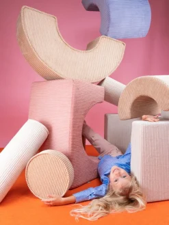 Wigiwama Pouffe set, pink mousse