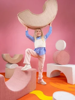 Wigiwama Pouffe set, pink mousse