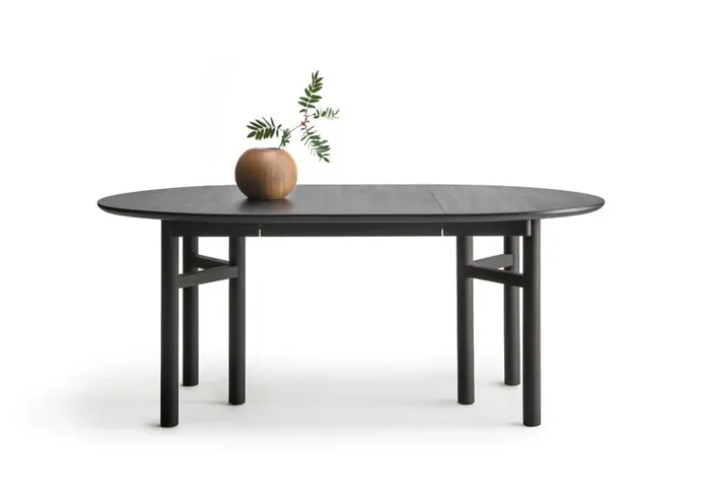 Wooden SJL extendable table, 120-180 cm, black beech
