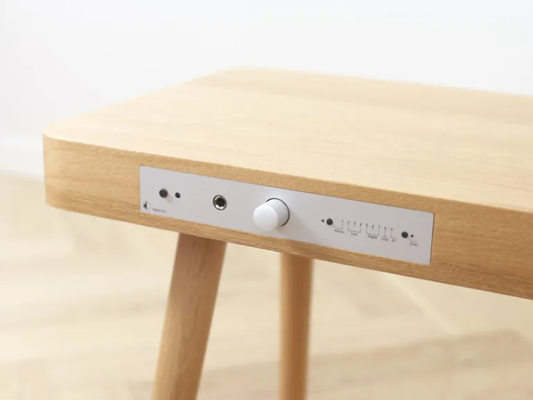 Wooden Turntable record player, oak