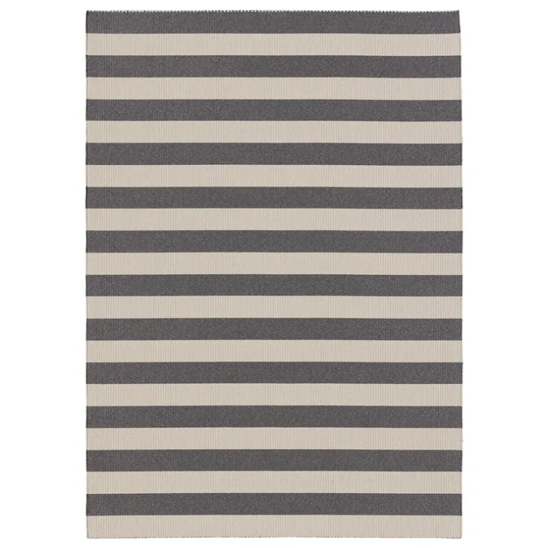 Woodnotes Big Stripe In-Out rug, melange grey - light sand
