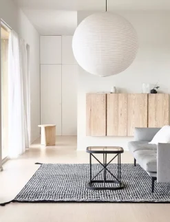 Woodnotes Grid rug, white - black