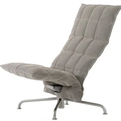 Woodnotes K chair, narrow, swivel star base, stone/black