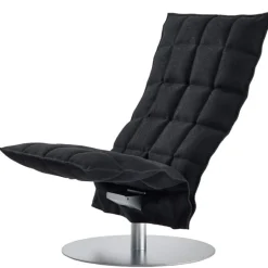 Woodnotes K chair, narrow, swivel plate base, black