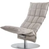 Woodnotes K chair, narrow, swivel plate base, stone/white