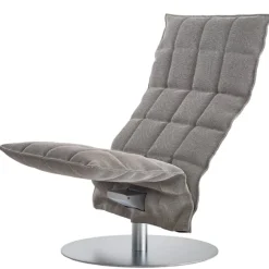 Woodnotes K chair, narrow, swivel plate base, stone/black