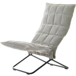 Woodnotes K chair, narrow, matt black tubular base, stone/black