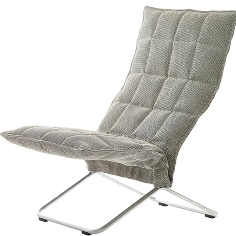 Woodnotes K chair, narrow, tubular base, stone/black