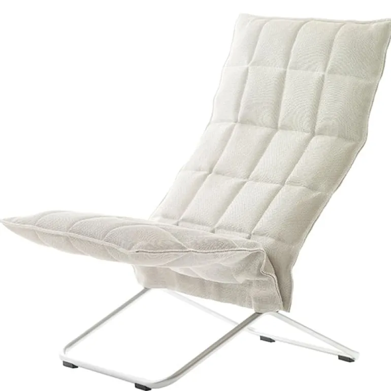 Woodnotes K chair, narrow, tubular base, stone/white