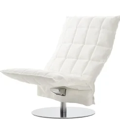 Woodnotes K chair, wide, swivel plate base, white
