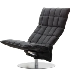 Woodnotes K chair, wide, swivel plate base, black