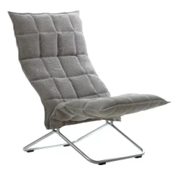 Woodnotes K chair, wide, tubular base, stone/black