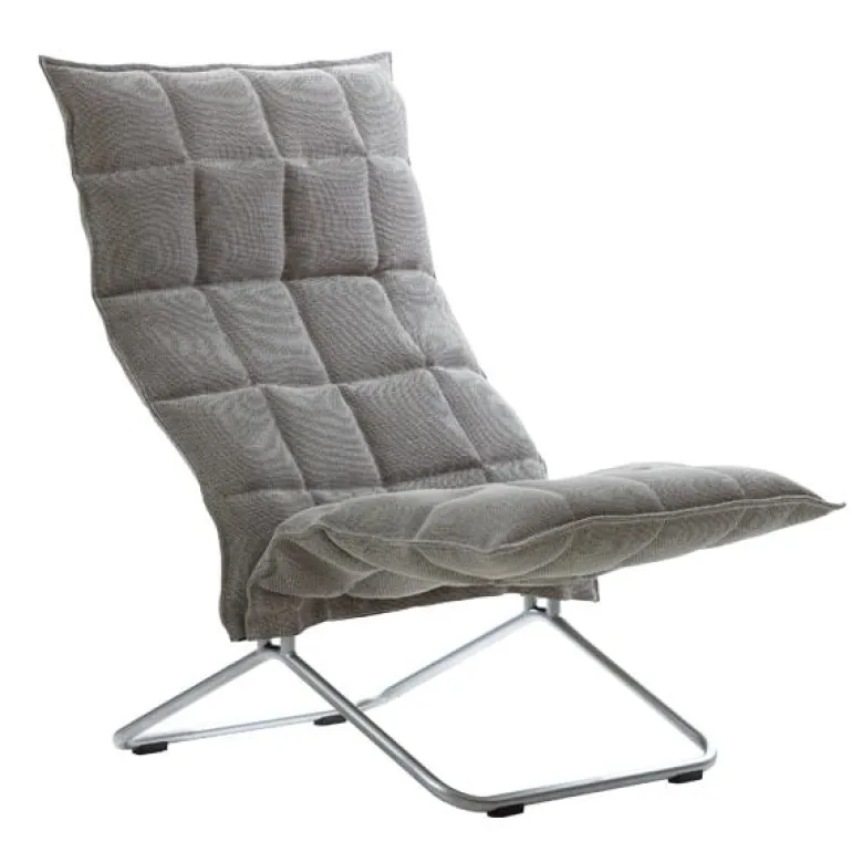 Woodnotes K chair, wide, tubular base, stone/black