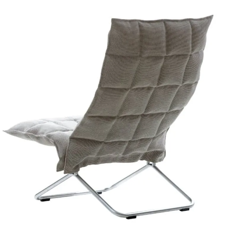Woodnotes K chair, wide, tubular base, stone/black