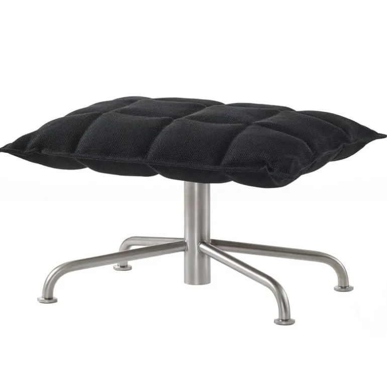 Woodnotes K ottoman, narrow, star base, black