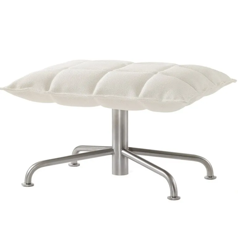 Woodnotes K ottoman, narrow, star base, white