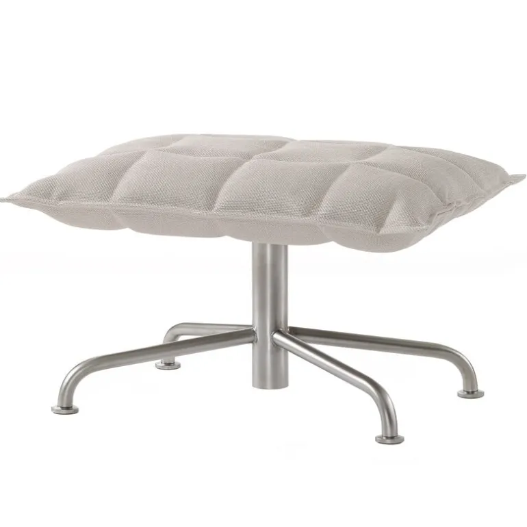 Woodnotes K ottoman, narrow, star base, stone/white