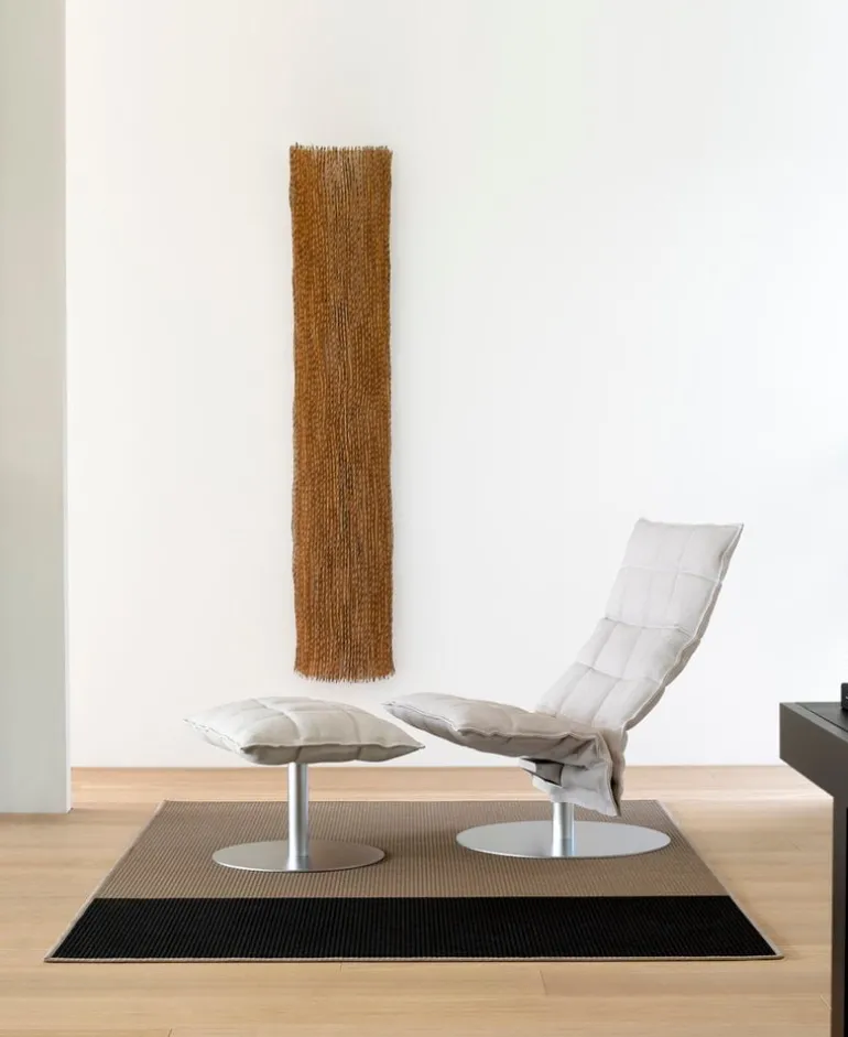 Woodnotes K ottoman, narrow, base plate, stone/white