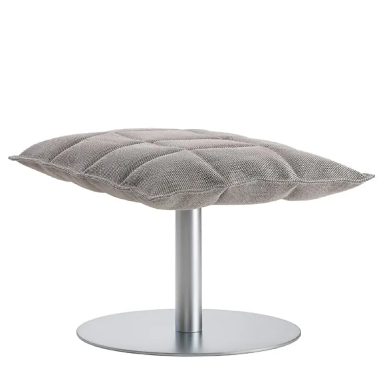 Woodnotes K ottoman, narrow, base plate, stone/black