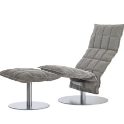 Woodnotes K ottoman, narrow, base plate, stone/black