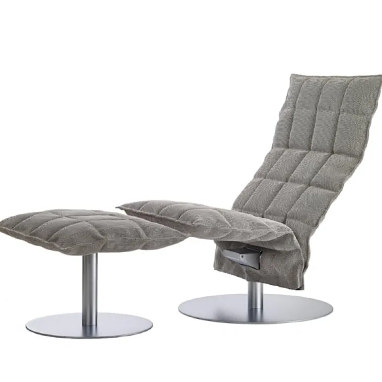 Woodnotes K ottoman, narrow, base plate, stone/black