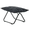Woodnotes K ottoman, narrow, matt black tubular base, black