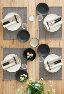 Woodnotes Morning placemat, 35 x 45 cm, set of 4, black - stone