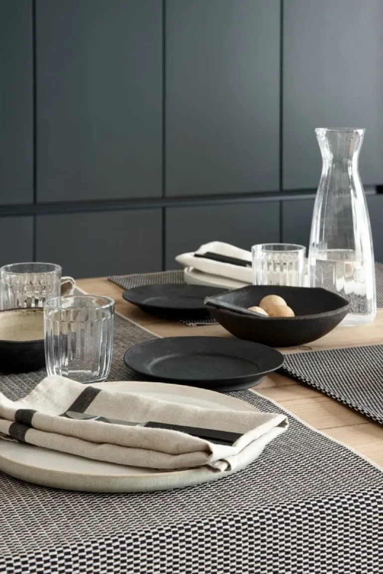 Woodnotes Morning table runner, 35 x 120 cm, black - stone