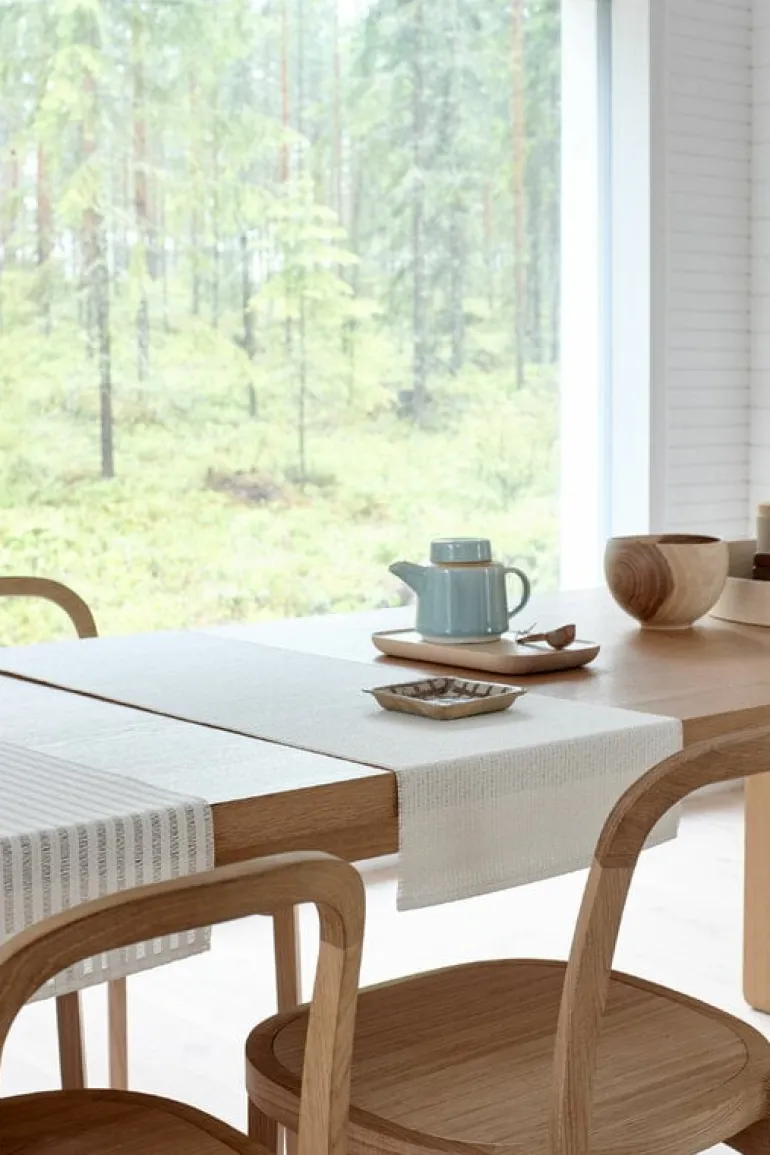 Woodnotes Morning table runner, 35 x 120 cm, white - stone