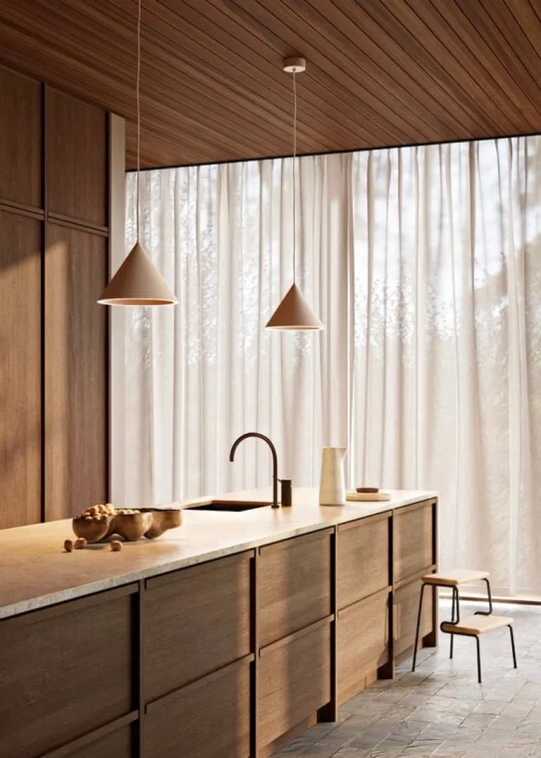 Woud Annular pendant, small, beige