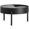 Woud Arc coffee table 66 cm, black painted ash