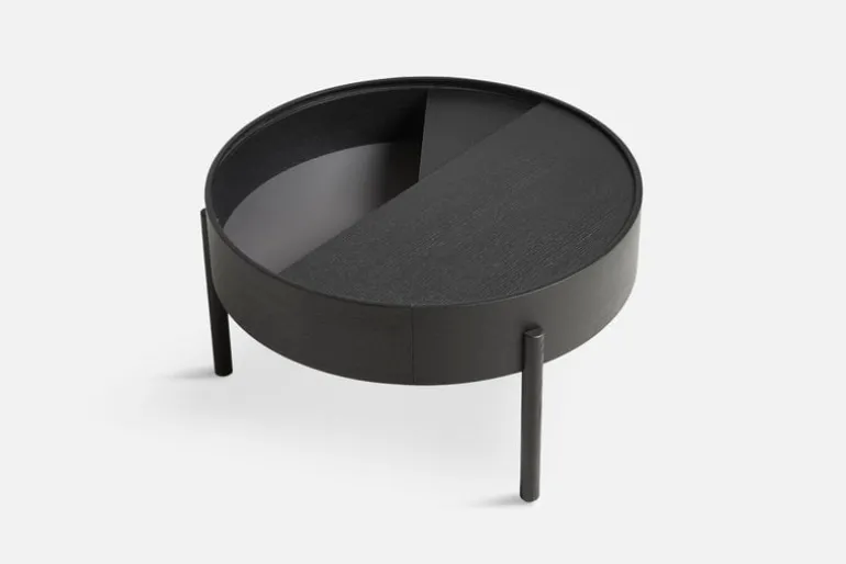 Woud Arc coffee table 66 cm, black painted ash