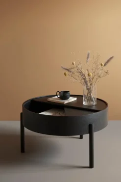 Woud Arc coffee table 66 cm, black painted ash