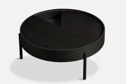 Woud Arc coffee table 89 cm, black painted ash