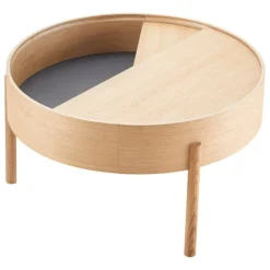 Woud Arc coffee table 66 cm, white pigmented oak