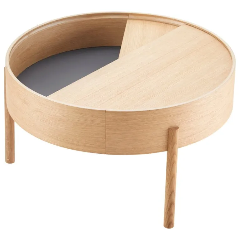 Woud Arc coffee table 66 cm, white pigmented oak