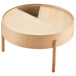 Woud Arc coffee table 66 cm, white pigmented oak