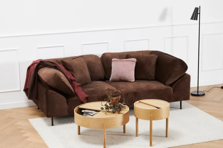 Woud Arc coffee table 66 cm, white pigmented oak