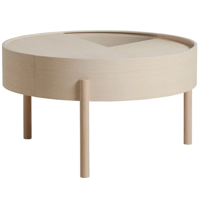 Woud Arc coffee table 66 cm, white pigmented ash