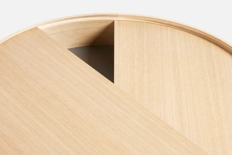 Woud Arc coffee table 89 cm, white pigmented oak