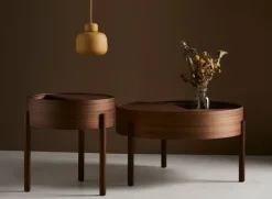 Woud Arc coffee table 66 cm, matt lacquered walnut