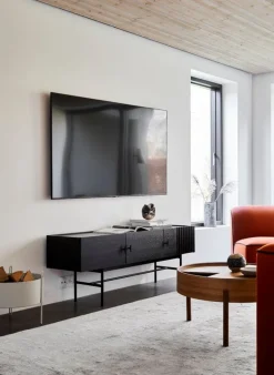 Woud Arc coffee table 66 cm, matt lacquered walnut