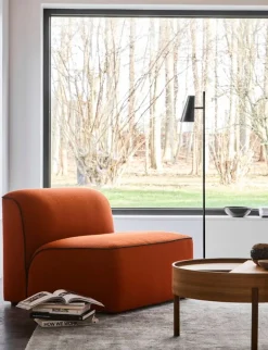 Woud Arc coffee table 66 cm, matt lacquered walnut