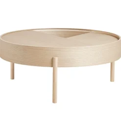 Woud Arc coffee table 89 cm, white pigmented ash
