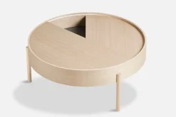 Woud Arc coffee table 89 cm, white pigmented ash