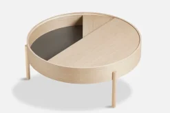 Woud Arc coffee table 89 cm, white pigmented ash