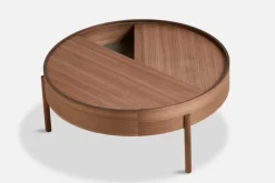 Woud Arc coffee table 89 cm, matt lacquered walnut